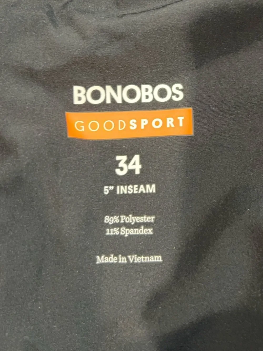 Bonobos good sport 5” black shorts with gray dots size 34